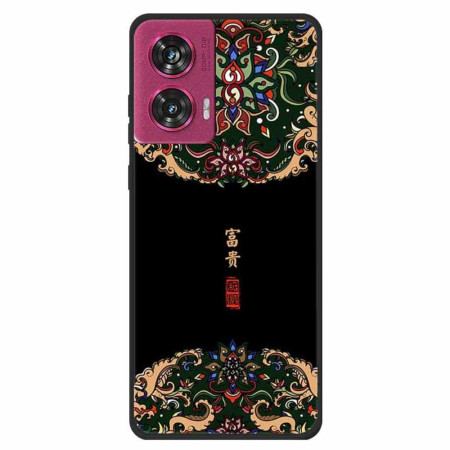 Futerały Motorola Edge 50 Fusion Etui Na Telefon Bogaty / CZarny