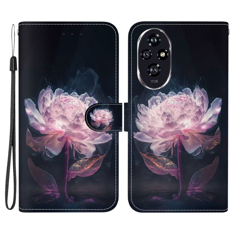 Etui Folio Do Honor 200 Fioletowa Piwonia Z Paskiem