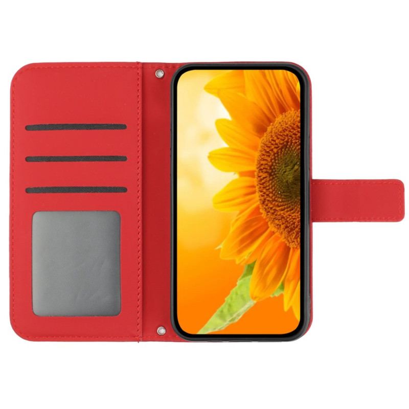 Etui Folio Do Honor 200 Nadruk Słonecznika Z Paskiem