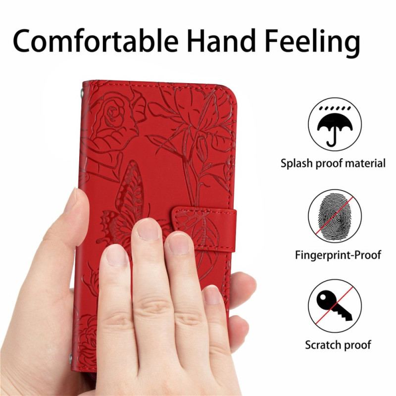 Etui Folio Do Honor 200 Nadruk W Motyle Z Paskiem Na Ramię