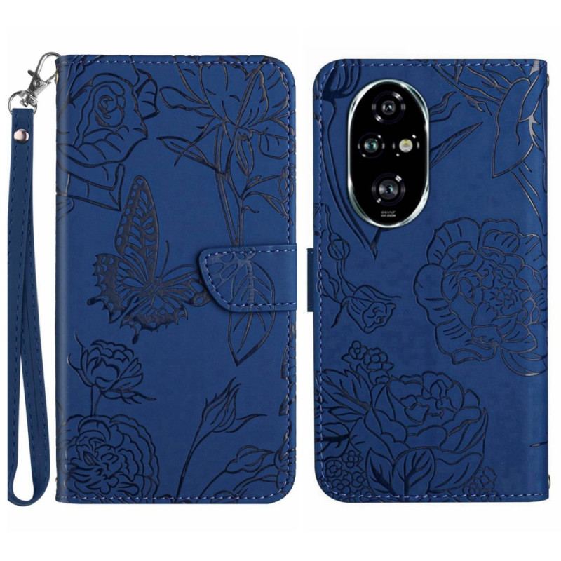 Etui Folio Honor 200 Nadruk W Kształcie Motyla Z Paskiem