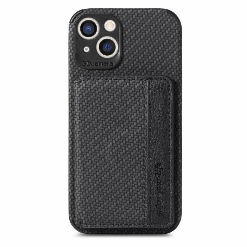 Etui do iPhone 13 Posiadacz Karty Z Włókna Węglowego
