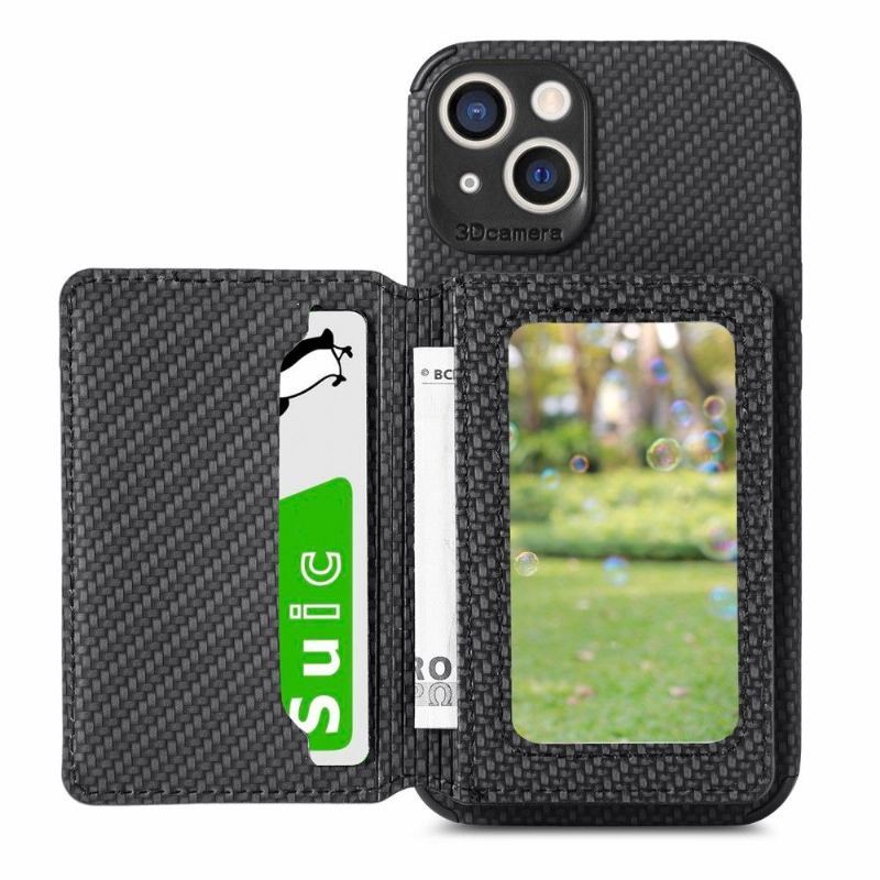 Etui do iPhone 13 Posiadacz Karty Z Włókna Węglowego