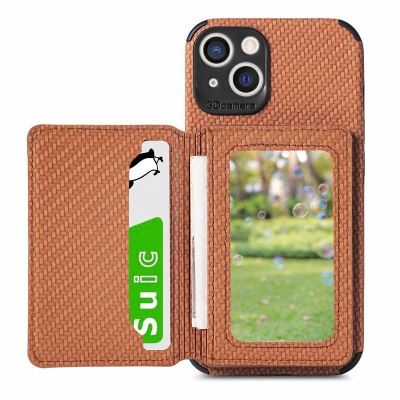 Etui do iPhone 13 Posiadacz Karty Z Włókna Węglowego