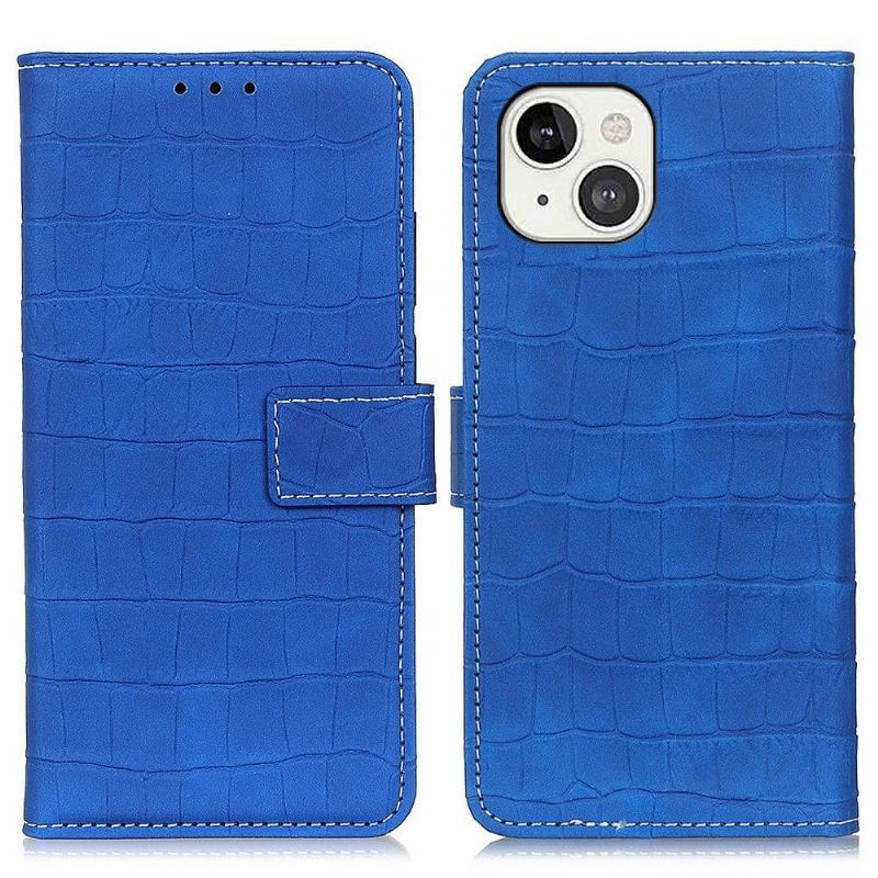 Etui Folio do iPhone 13 Obrzeża Imitacja Skóry Krokodyla