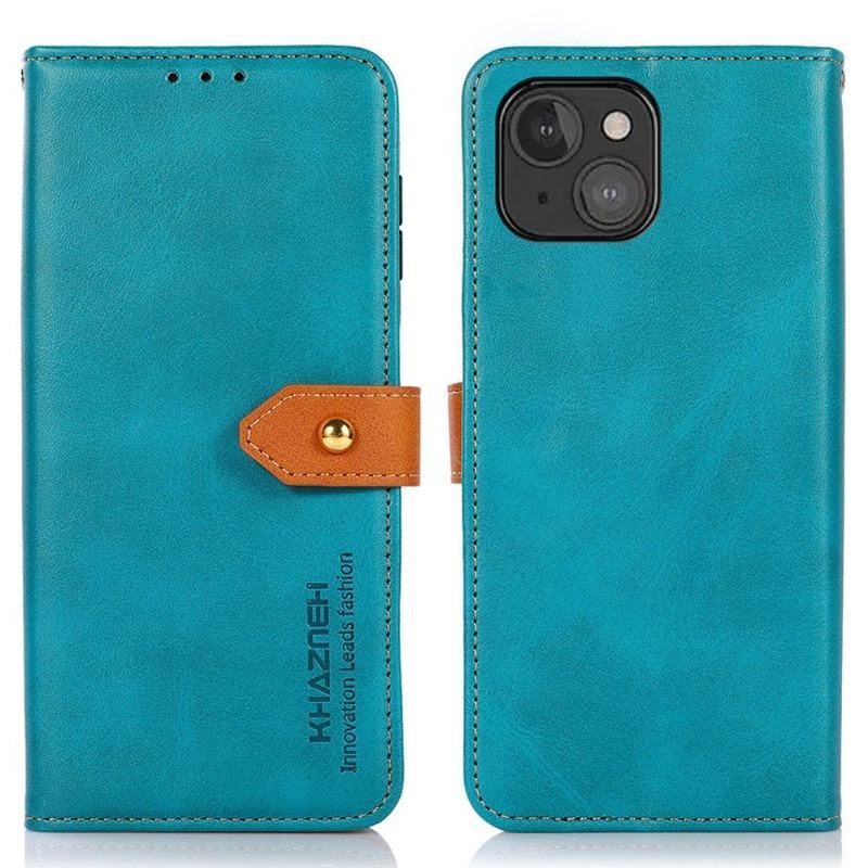 Skórzany Futerał do iPhone 13 Khazneh Bicolor Sztuczna Skóra