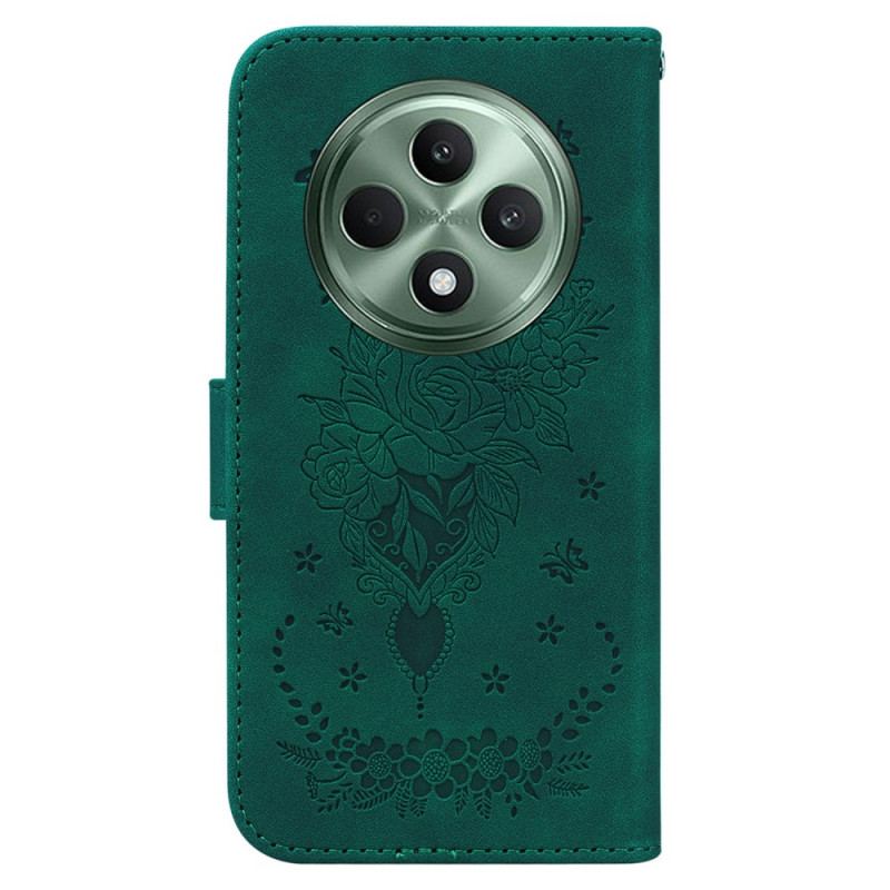 Etui Folio Do Oppo Reno 12f 5g Wzór Motyli I Kwiatów