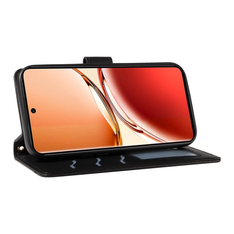 Etui Folio Oppo Reno 12f 5g Portfel Z Paskiem Na Ramię I Nadgarstkiem