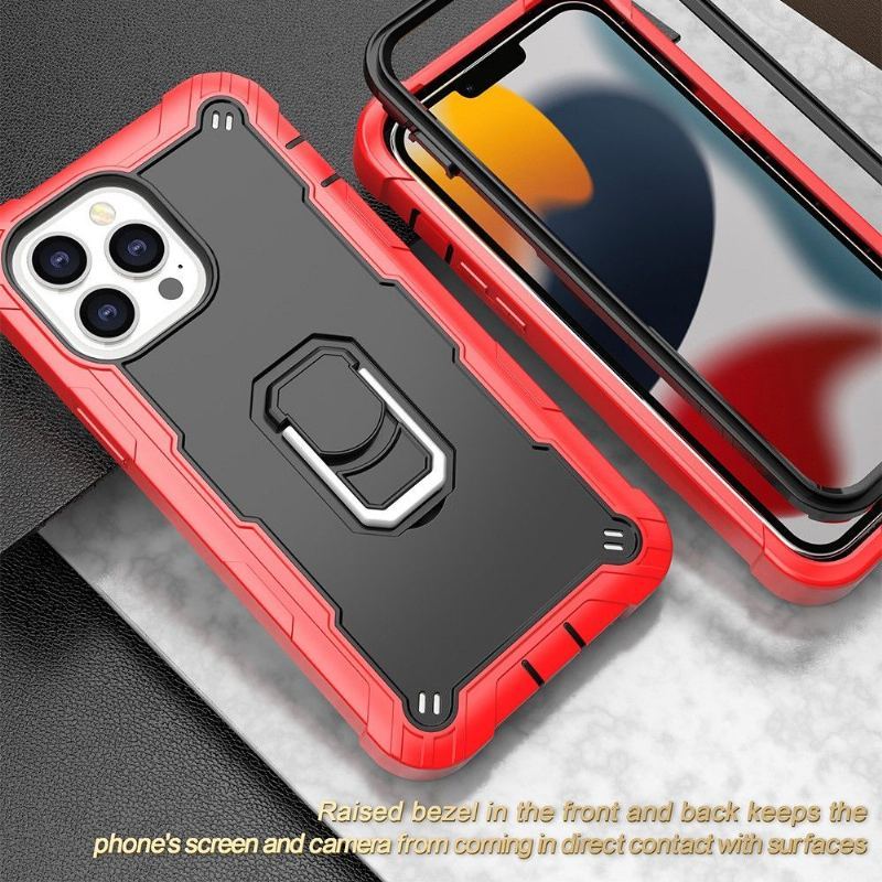 Etui do iPhone 13 Pro Max Dwukolorowa Zbroja Pierścieniowa