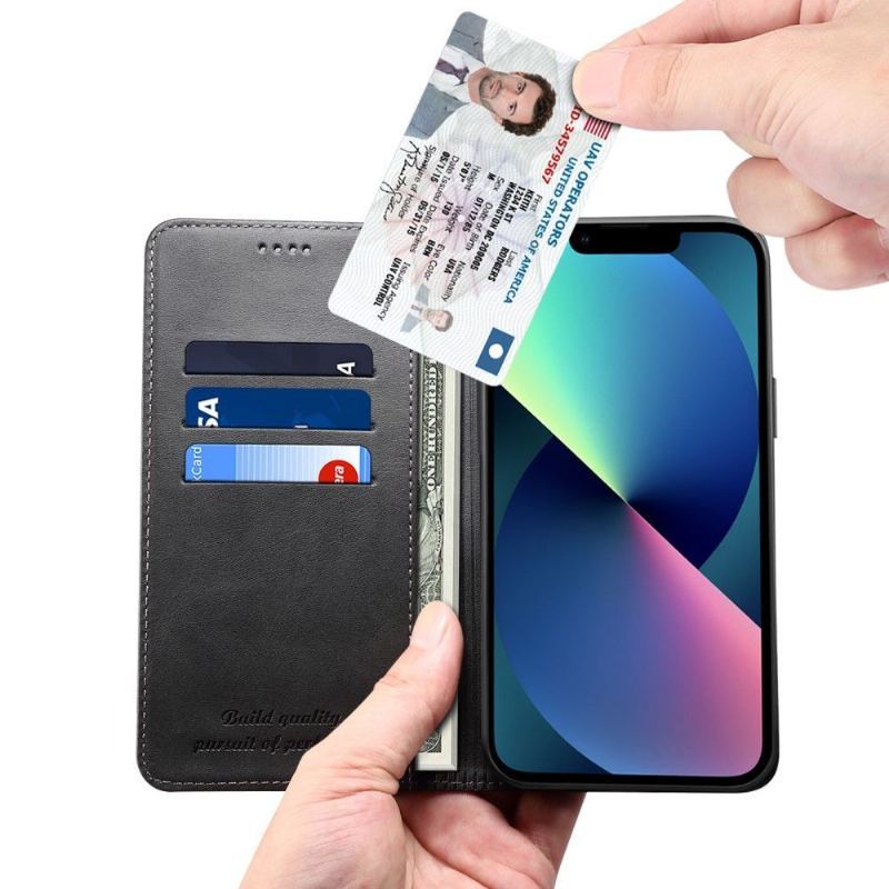 Etui Folio do iPhone 13 Pro Max Skórzany Futerał Flip Style Skóra