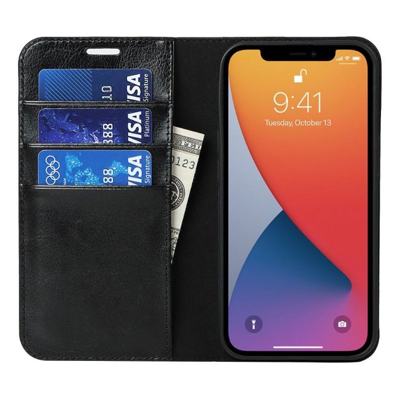 Etui Folio do iPhone 13 Pro Max Skórzany Uchwyt Na Karty Stojak Funkcyjny