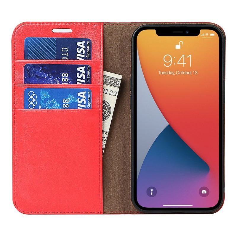 Etui Folio do iPhone 13 Pro Max Skórzany Uchwyt Na Karty Stojak Funkcyjny