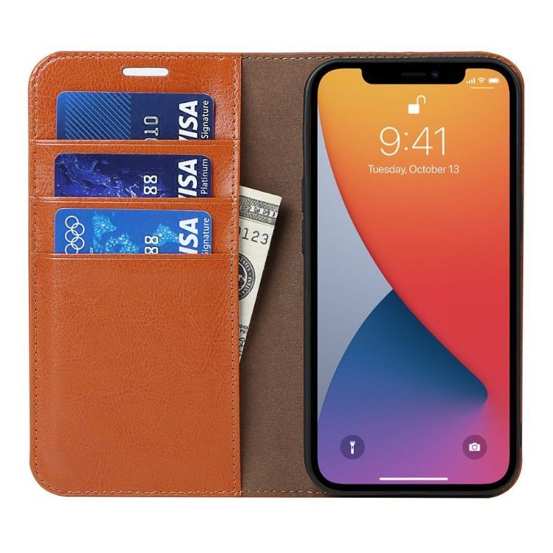 Etui Folio do iPhone 13 Pro Max Skórzany Uchwyt Na Karty Stojak Funkcyjny