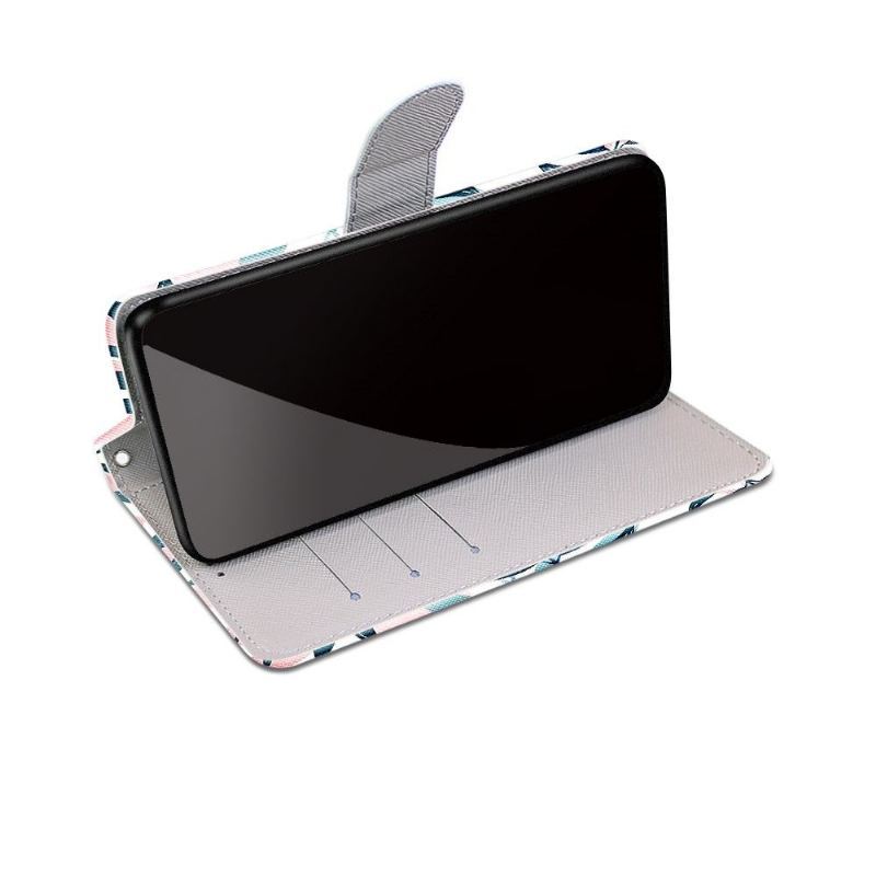 Etui Folio do iPhone 13 Pro Max Zielone I Różowe Liście