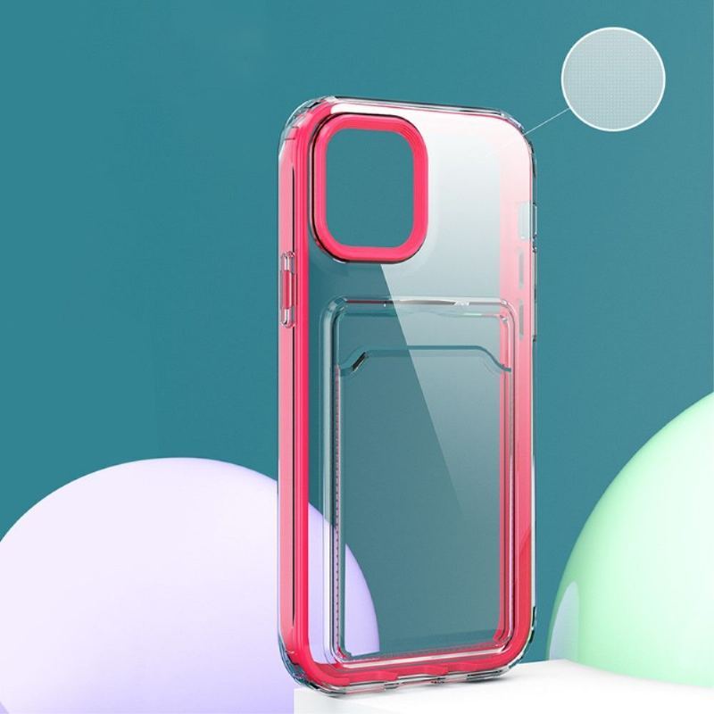Futerały do iPhone 13 Pro Max Przezroczysty Uchwyt Na Karty Kolory Krawędzi