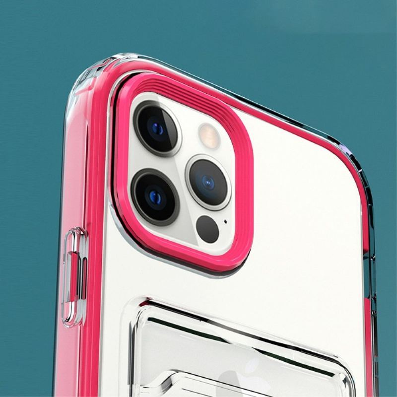 Futerały do iPhone 13 Pro Max Przezroczysty Uchwyt Na Karty Kolory Krawędzi