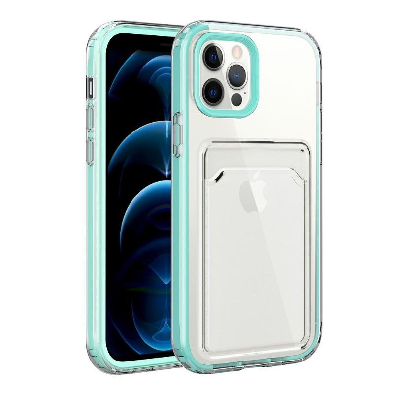 Futerały do iPhone 13 Pro Max Przezroczysty Uchwyt Na Karty Kolory Krawędzi