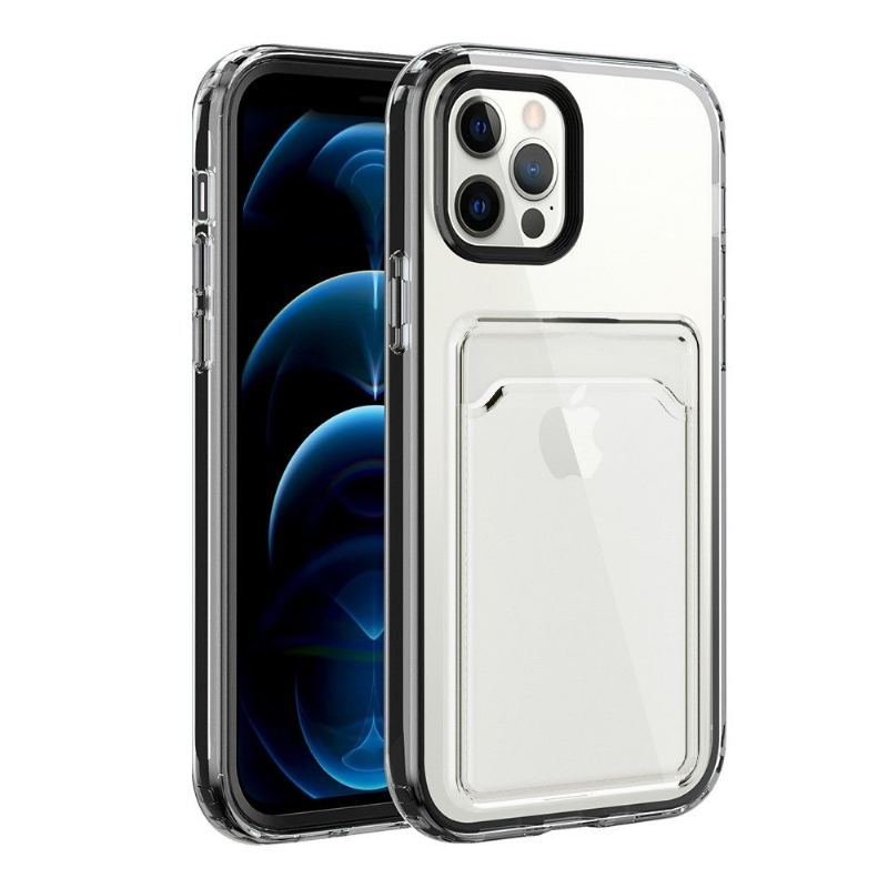 Futerały do iPhone 13 Pro Max Przezroczysty Uchwyt Na Karty Kolory Krawędzi