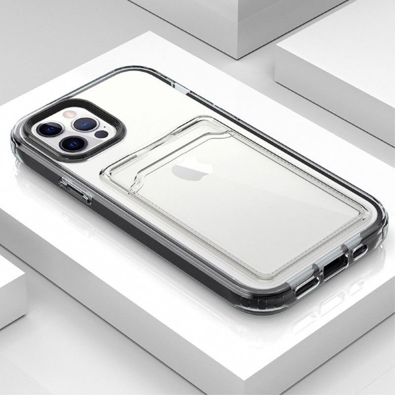 Futerały do iPhone 13 Pro Max Przezroczysty Uchwyt Na Karty Kolory Krawędzi