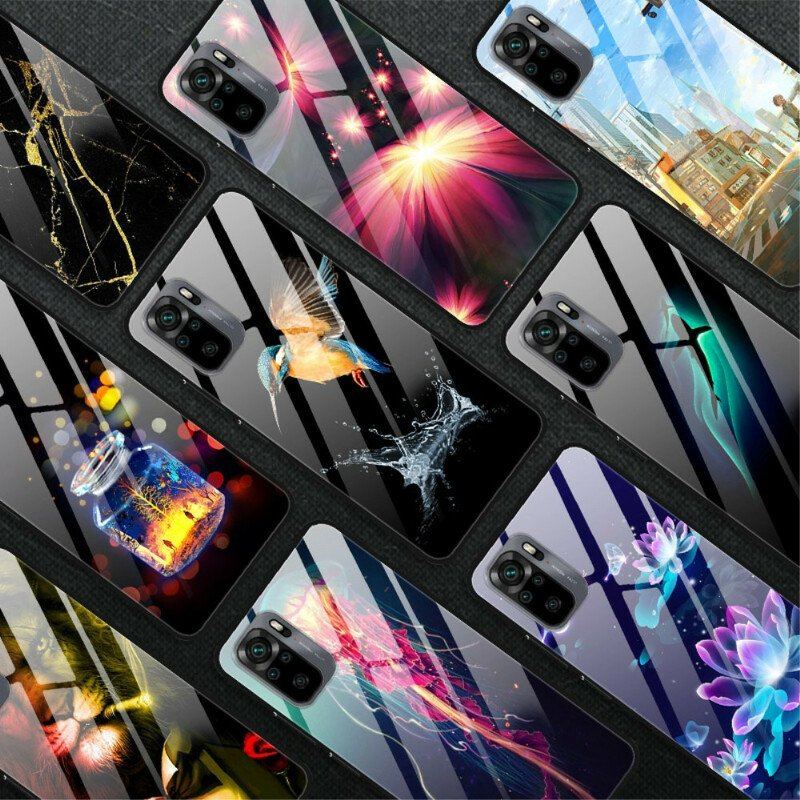 Etui do Xiaomi Redmi Note 10 / 10S Lilie Wodne Ze Szkła Hartowanego