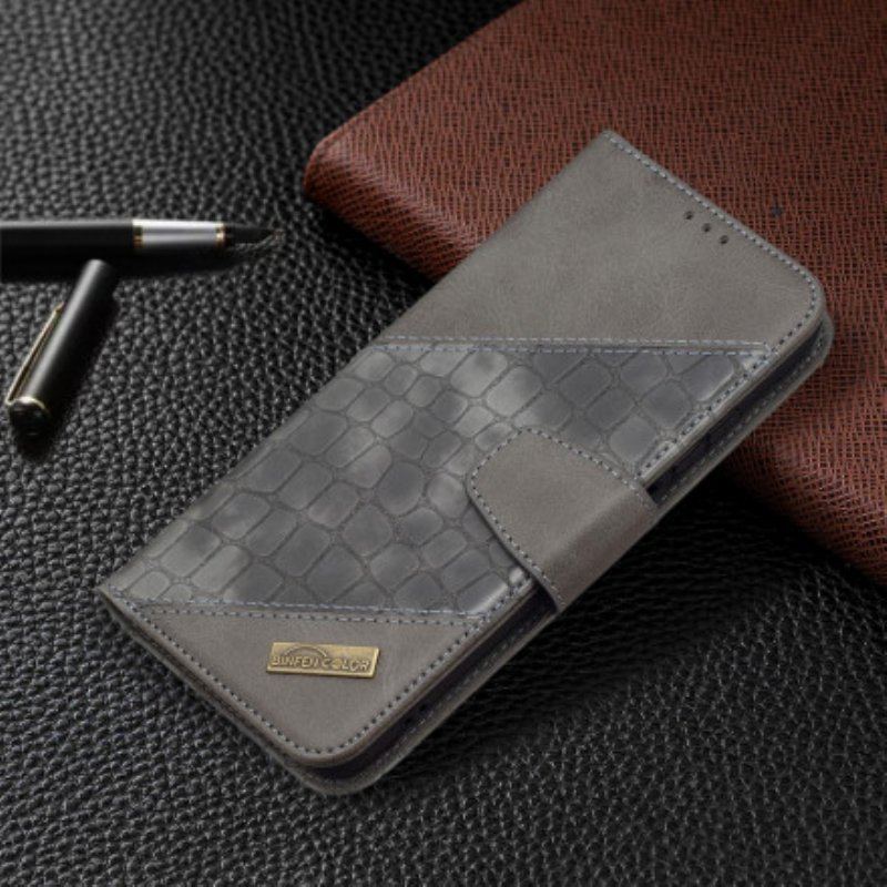 Etui Folio do Xiaomi Redmi Note 10 / 10S Klasyczny Efekt Skóry Krokodyla