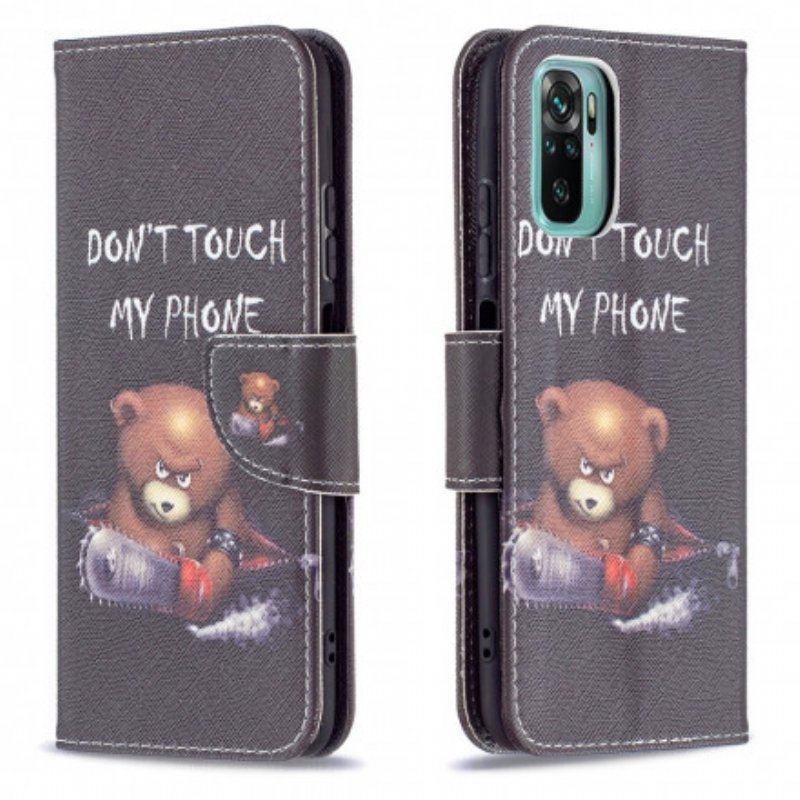Etui Folio do Xiaomi Redmi Note 10 / 10S Niebezpieczny Niedźwiedź