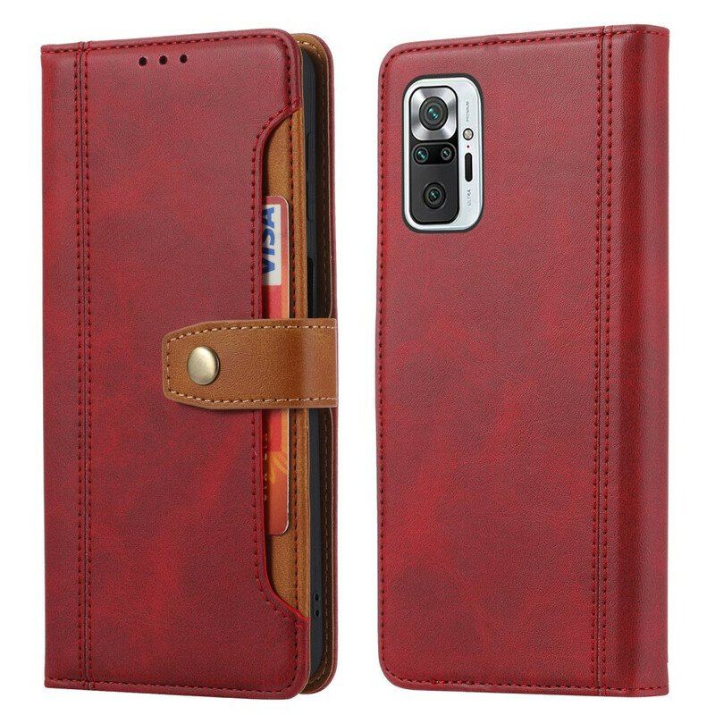 Etui Folio do Xiaomi Redmi Note 10 / 10S Przedni Uchwyt Na Kartę I Pasek
