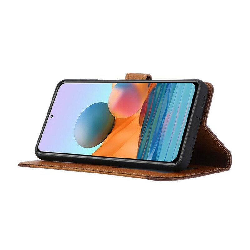 Etui Folio do Xiaomi Redmi Note 10 / 10S Przedni Uchwyt Na Kartę I Pasek