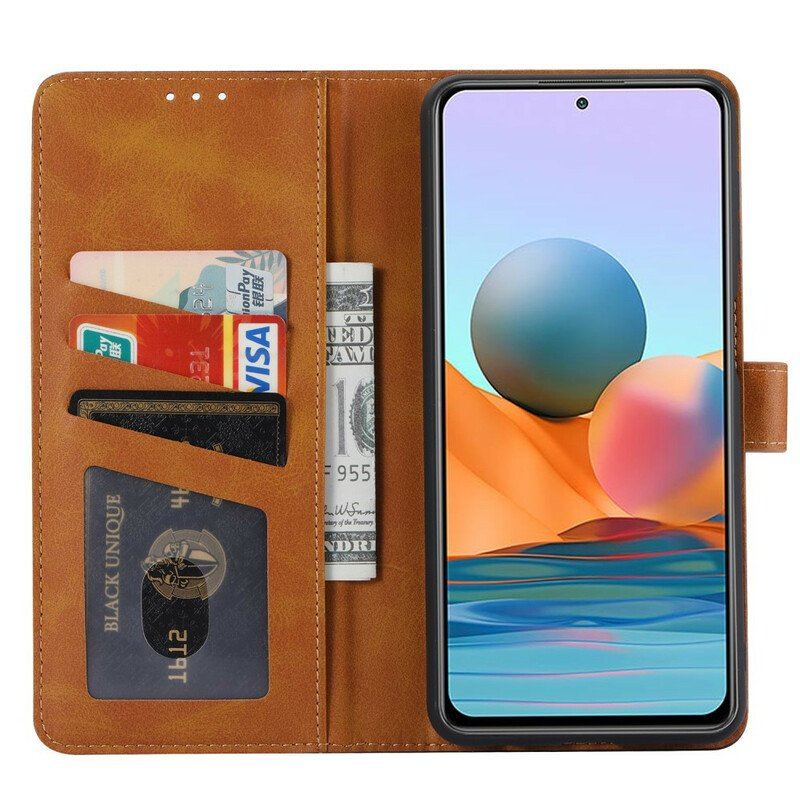 Etui Folio do Xiaomi Redmi Note 10 / 10S Przedni Uchwyt Na Kartę I Pasek
