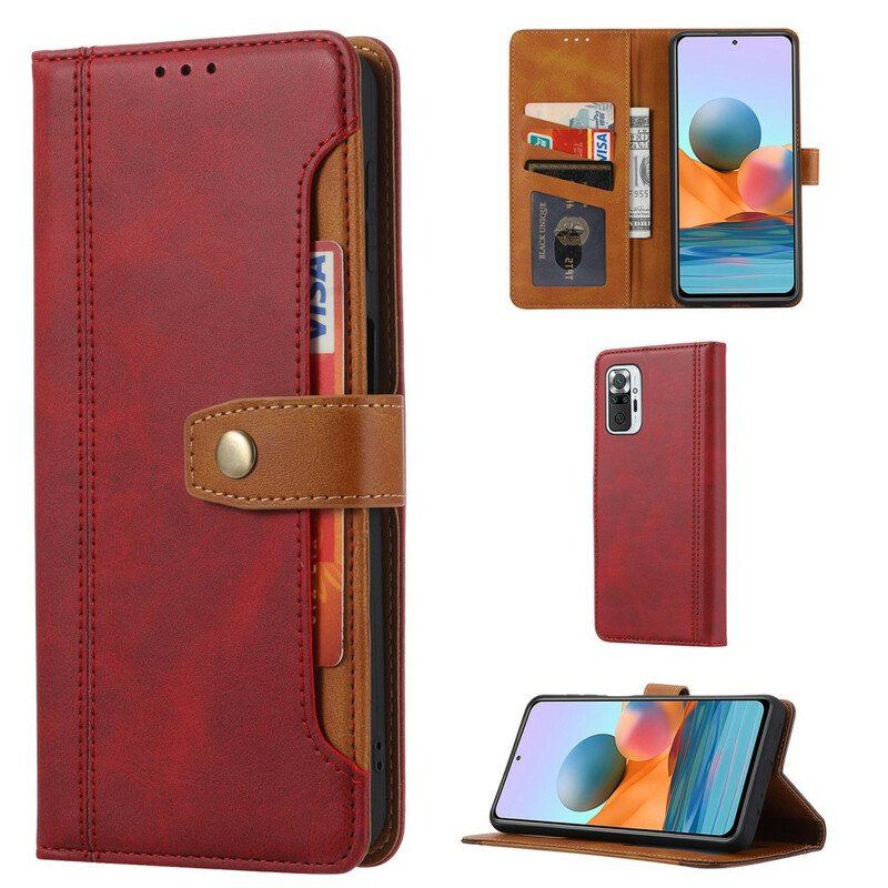 Etui Folio do Xiaomi Redmi Note 10 / 10S Przedni Uchwyt Na Kartę I Pasek