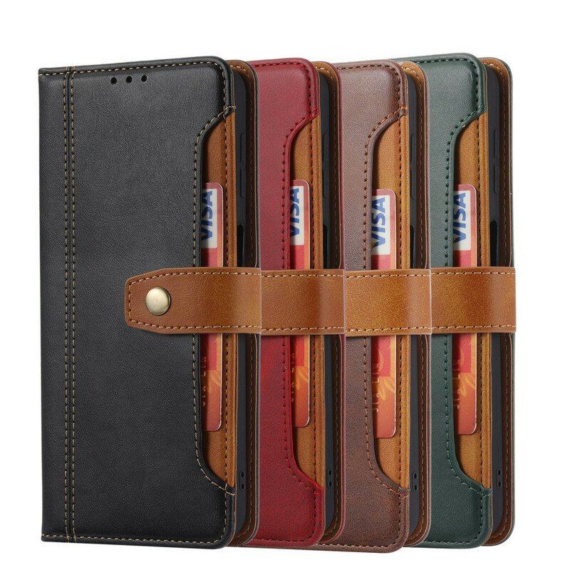 Etui Folio do Xiaomi Redmi Note 10 / 10S Przedni Uchwyt Na Kartę I Pasek