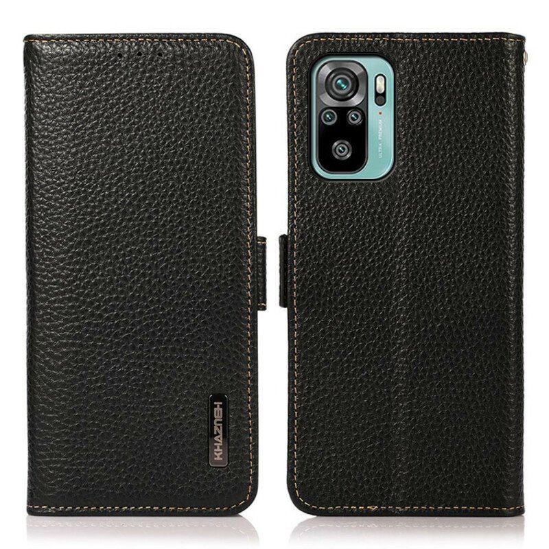 Etui Folio do Xiaomi Redmi Note 10 / 10S Skóra Liczi Khazneh Rfid
