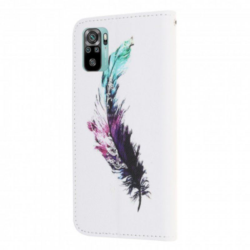 Etui Folio do Xiaomi Redmi Note 10 / 10S z Łańcuch Pióro Z Smyczą