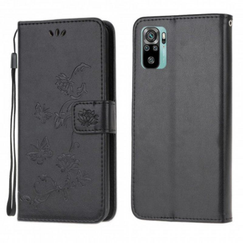 Etui Na Telefon Pokrowce do Xiaomi Redmi Note 10 / 10S Motyle I Kwiaty