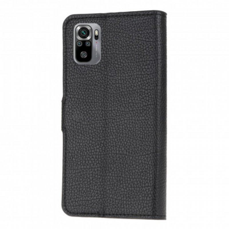 Skórzany Futerał do Xiaomi Redmi Note 10 / 10S Efekt Skóry Licowej Liczi