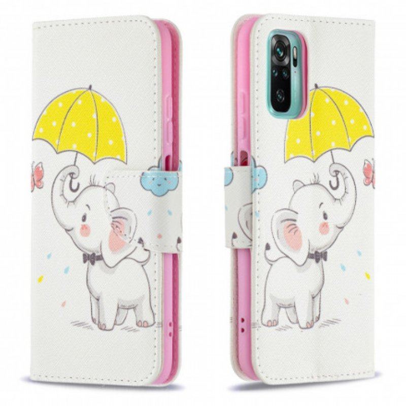 Skórzany Futerał do Xiaomi Redmi Note 10 / 10S Słoniątko