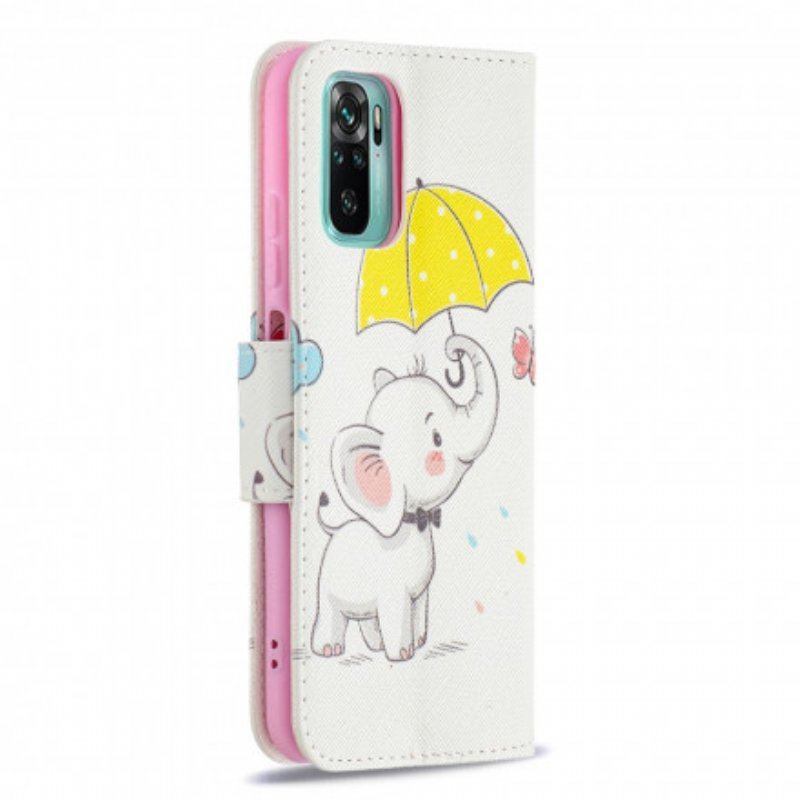 Skórzany Futerał do Xiaomi Redmi Note 10 / 10S Słoniątko