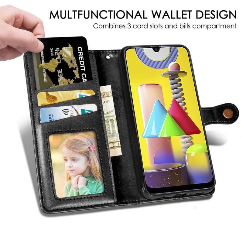 Etui Na Telefon Pokrowce do Samsung Galaxy M31 Biznes Indila Etui Na Karty Ze Sztucznej Skóry