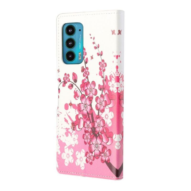 Etui Folio do Motorola Edge 20 Classic Japońskie Drzewo Morelowe