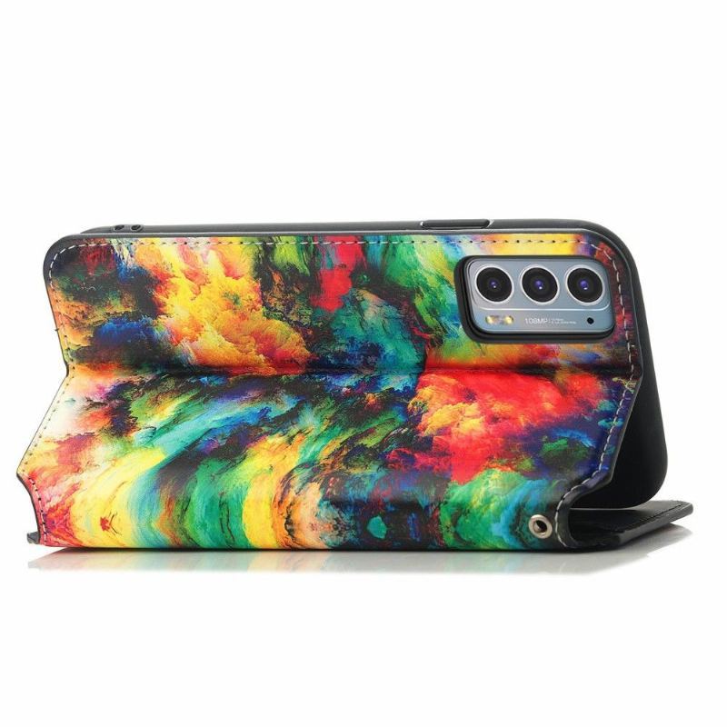 Skórzany Futerał do Motorola Edge 20 Opalizująca Chmura
