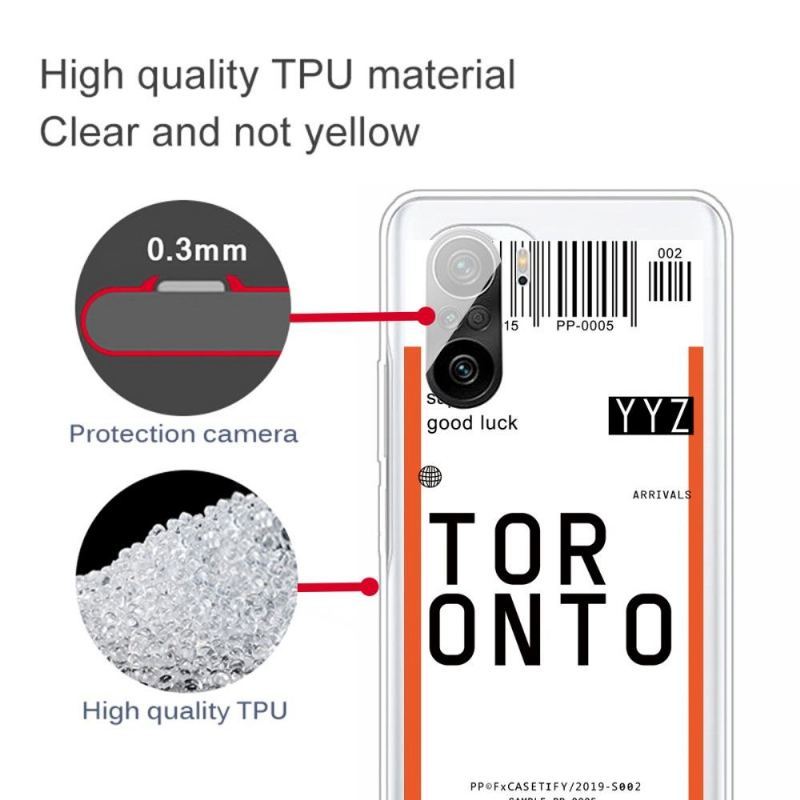 Etui do Xiaomi Mi 11i / Poco F3 Anti-fall Karta Pokładowa 09 Toronto