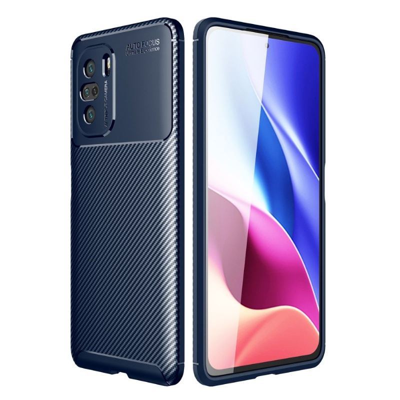 Etui do Xiaomi Mi 11i / Poco F3 Biznes Efekt Włókna Węglowego