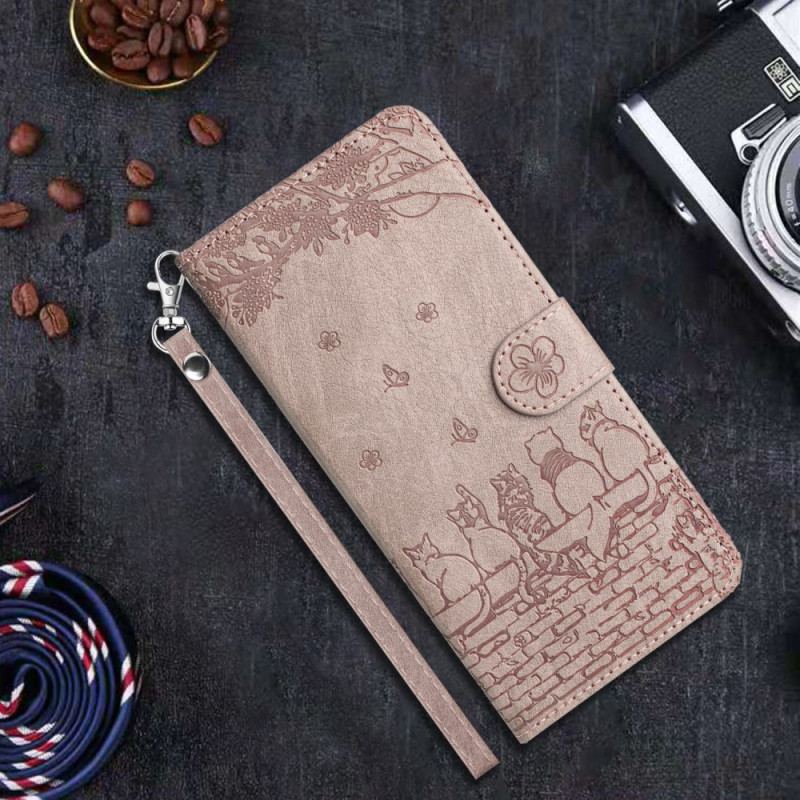 Etui Folio Samsung Galaxy A15 5g Banda Stringów. Koty