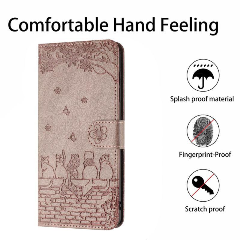 Etui Folio Samsung Galaxy A15 5g Banda Stringów. Koty