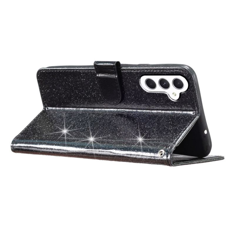 Etui Folio Samsung Galaxy A15 5g Cekiny Z Paskami Etui Ochronne