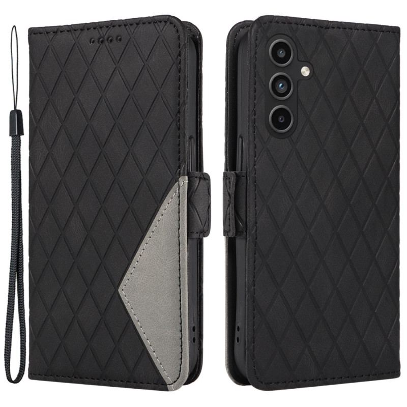 Etui Folio Samsung Galaxy A15 5g Podwójne Zapięcie W Kształcie Diamentu Etui Ochronne