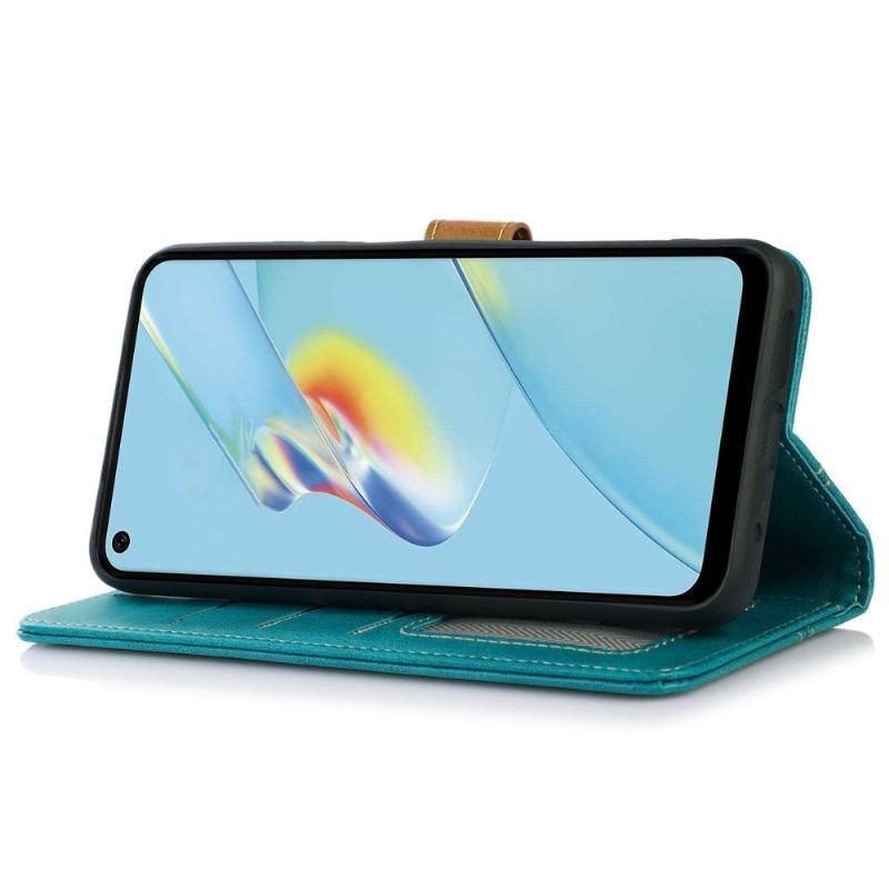 Etui Folio do Oppo Find X5 Classic Premium Faux Leather Z Przeszyciami