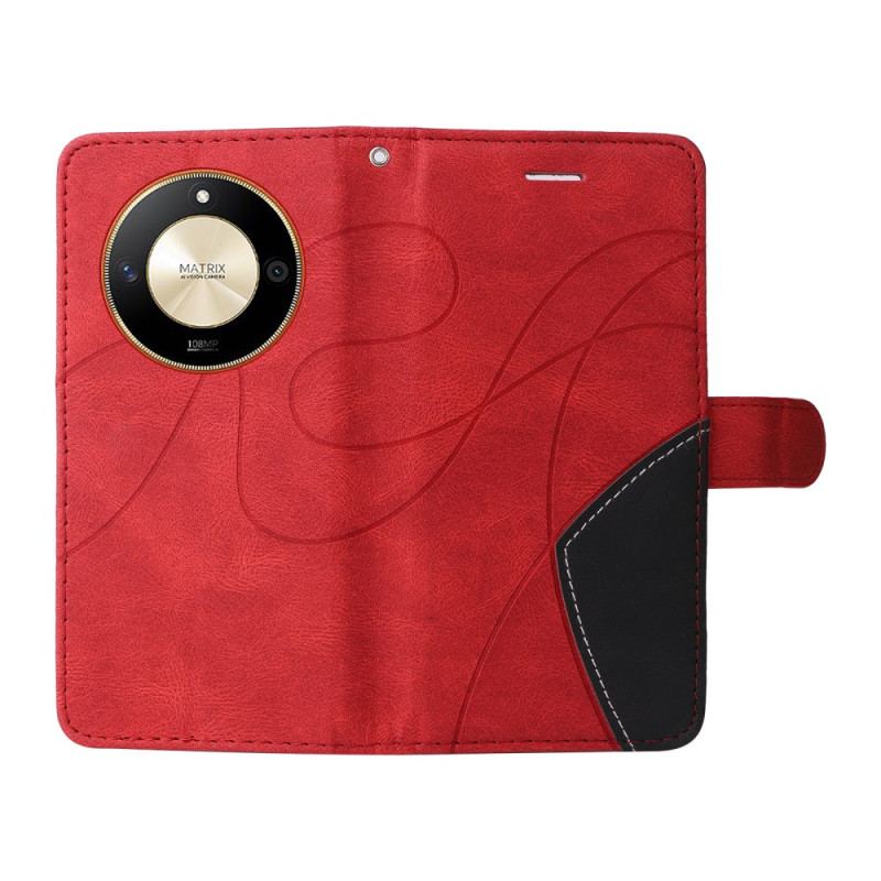 Etui Folio Do Honor X9b / Magic 6 Lite Dwukolorowe Faliste Linie Z Paskiem