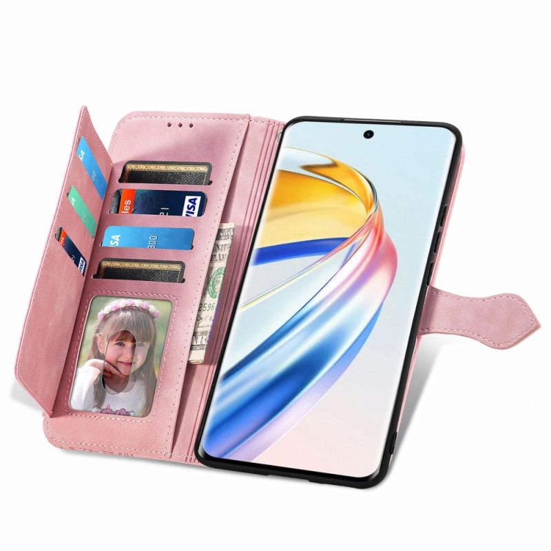 Etui Folio Do Honor X9b / Magic 6 Lite Kwiatowy Wzór Z Paskiem