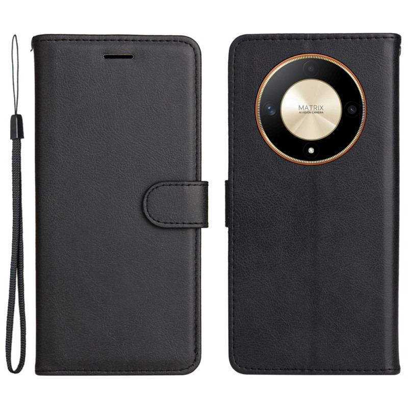 Etui Folio Honor X9b / Magic 6 Lite Efekt Gładkiej Skóry Z Paskiem